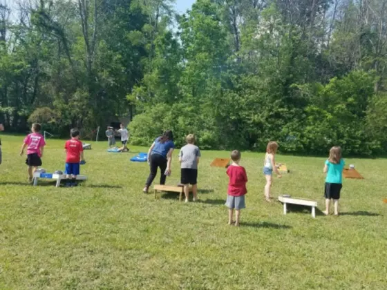 Kids corn hole tournament