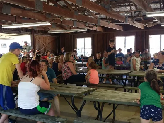 Kids bingo in the pavilion